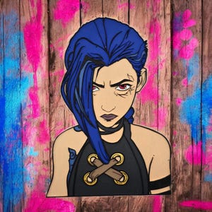 Jinx inspirierte Holzmalerei Wandkunst