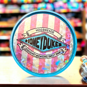 Holographic Glitter Wizard  sweet shop Coaster cup 3D printed and Epoxy Handmade with cork gift