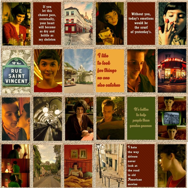 60 PCS, Amelie Movie Aesthetic Wall Collage, Amelie French Movie Photo Collage, Amelie Poulain Vintage Paris Pictures Room Décor Digital 4x6