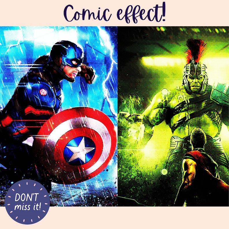 Avengers Rainbow Wall Collage Kit Comic Effect & Stickers 100 Etsy
