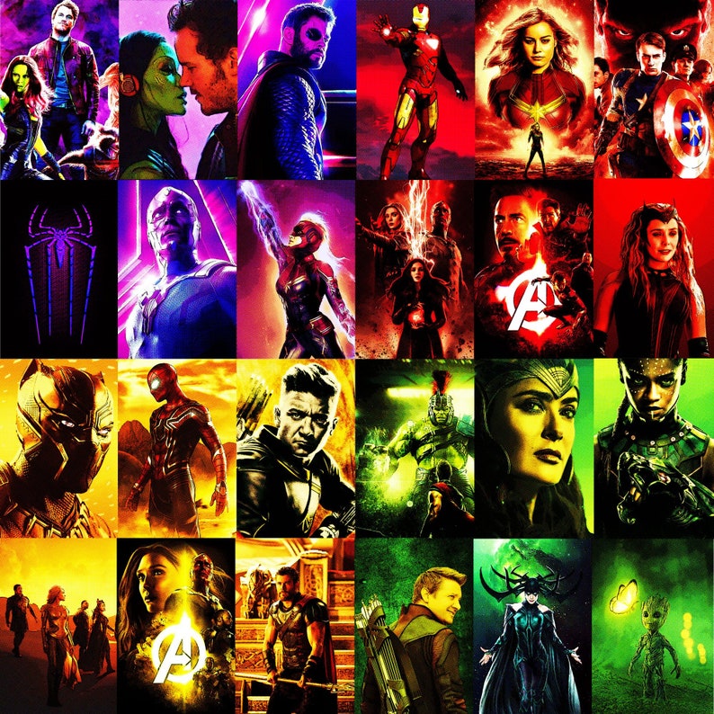 Avengers Rainbow Wall Collage Kit Comic Effect & Stickers 100 Etsy