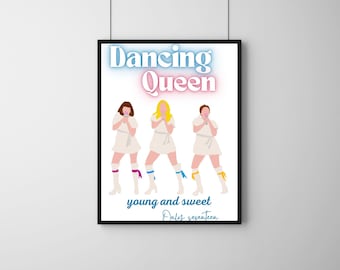 Mamma Mia Wandkunst, druckbares Poster, Disco Dekor, druckbare Kunst Mamma Mia, digitaler Download