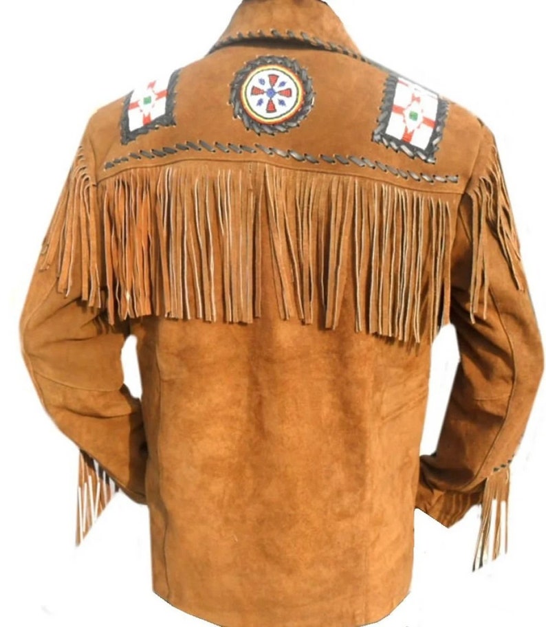 Men's Traditional Western Cowboy Jacket American Eagle With Fringed