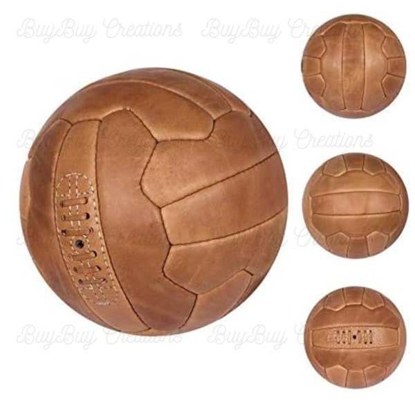 1960'S SOCCER BALL, Vintage handmade Leather Ball, Leather Sports Ball, Sports-Themed Enthusiasts Handmade Pure Leather Soccer Ball Gift