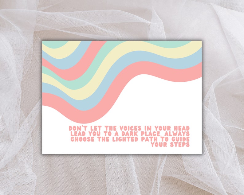 Positive Quotes Printable Cards Colourful Motivational - Etsy