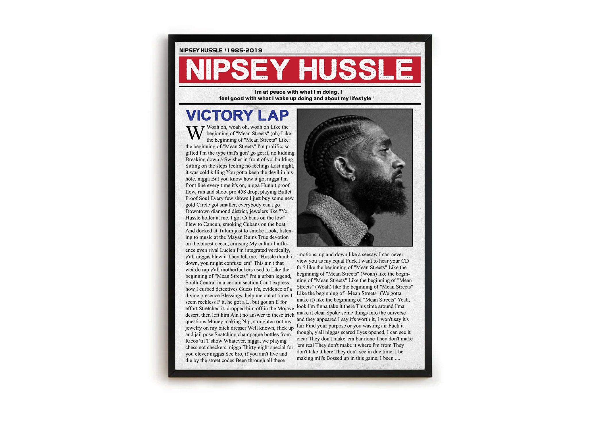 Discover Nipsey Hussle Vintage Poster| Music Print