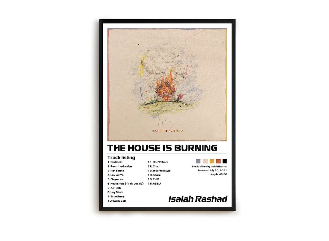 Isaiah Rashad the House is Burning Minimalist Album Cover Etsy