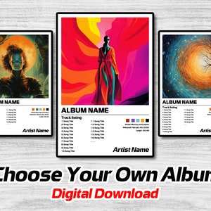 Custom Album Poster |  Minimalist Album Cover Poster , Music Gift , Custom Album Print - DIGITAL DOWNLOAD