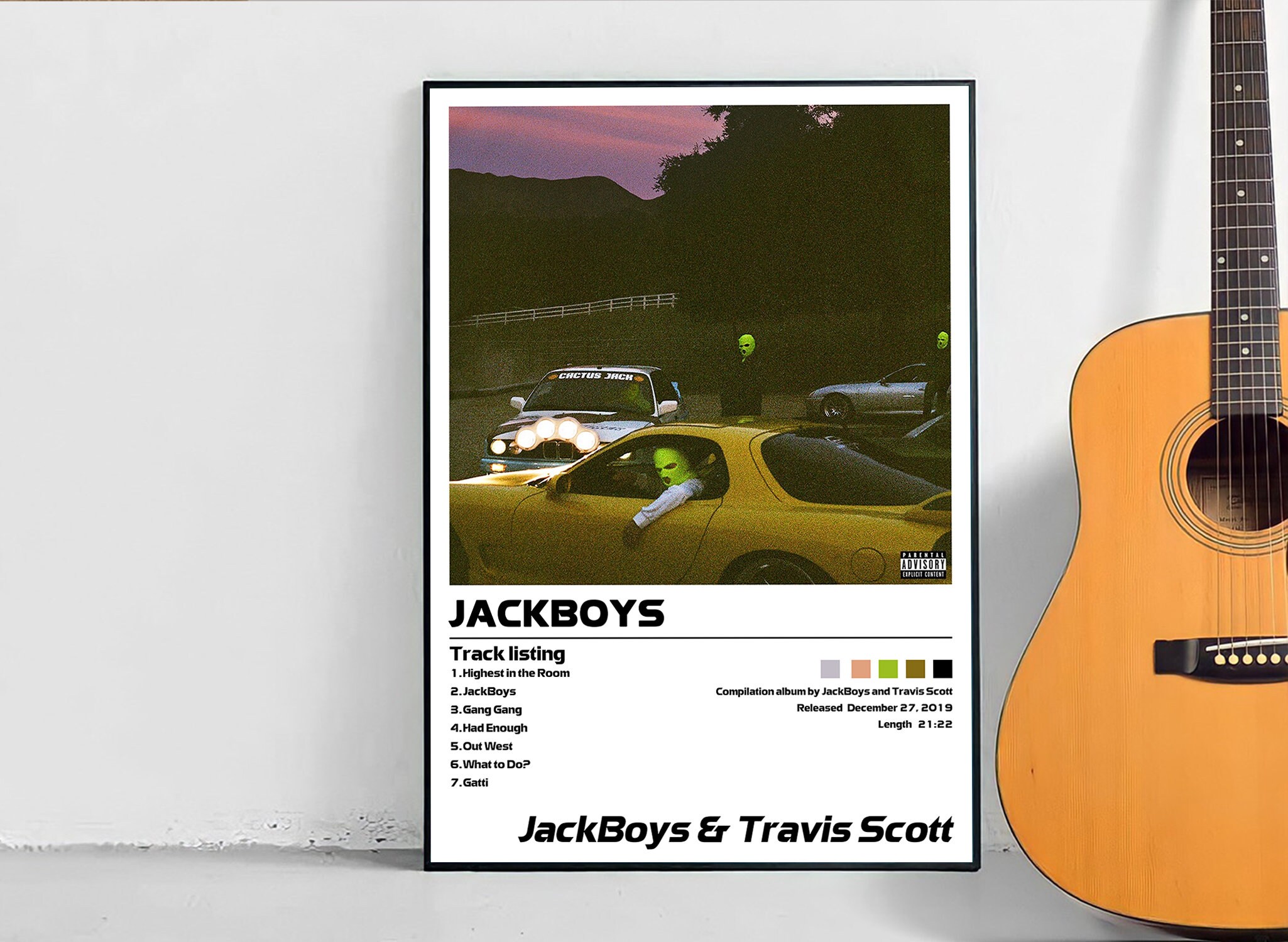 Discover Travis - JackBoys |  Minimalist Album Cover Poster , Music Print , Custom Album Print , Gift For Him, Gift For Her No Frame