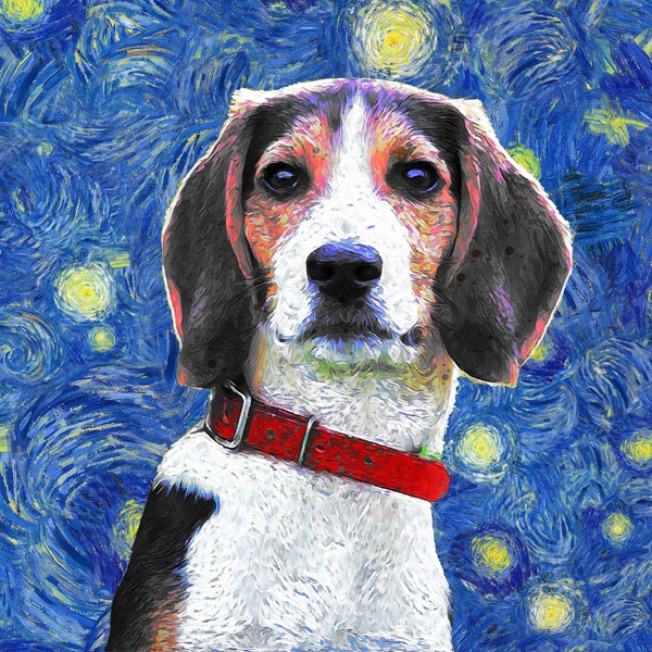 Custom Pet Portrait , Custom Portrait In Van Gogh Style , Custom Dog Portrait ,Custom Cat Portrait, Anniversary Gift  - Digital File Only #2