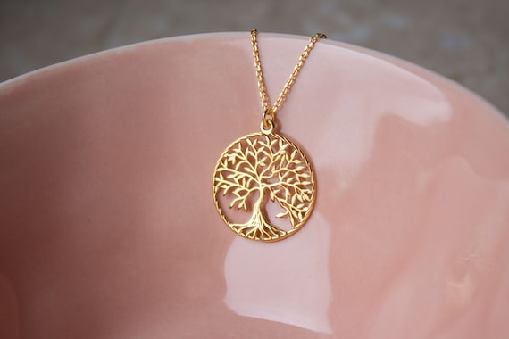 Collana Albero della Vita Oro, Argento 925 Placcato Oro Italia