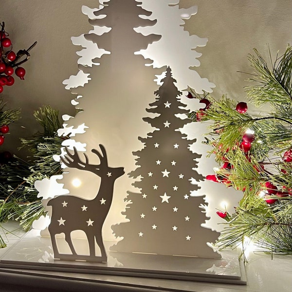 Holiday Tabletop Lighted Winter Trees