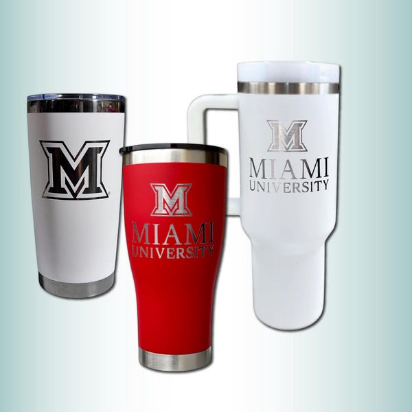 Miami University Tumbler | Officially Licensed RedHawks Cup | Miami Ohio Drinkware