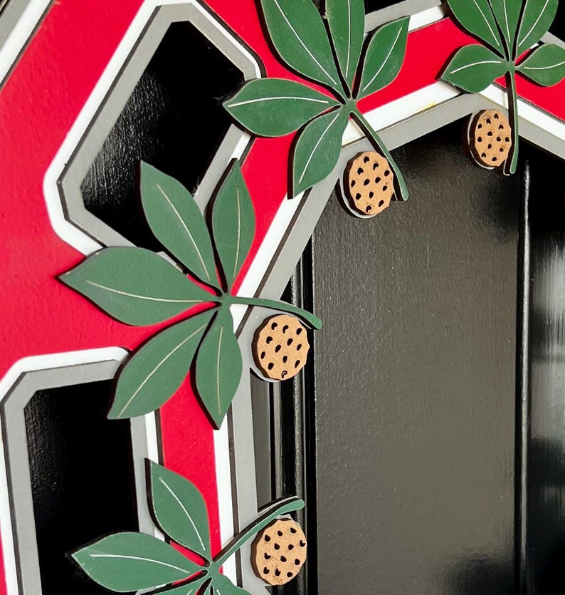 Ohio State Buckeyes Block O Wreath Go Buckeyes Door Hanger - Etsy
