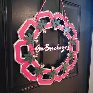 Licensed Ohio State University Block O Layered Wreath