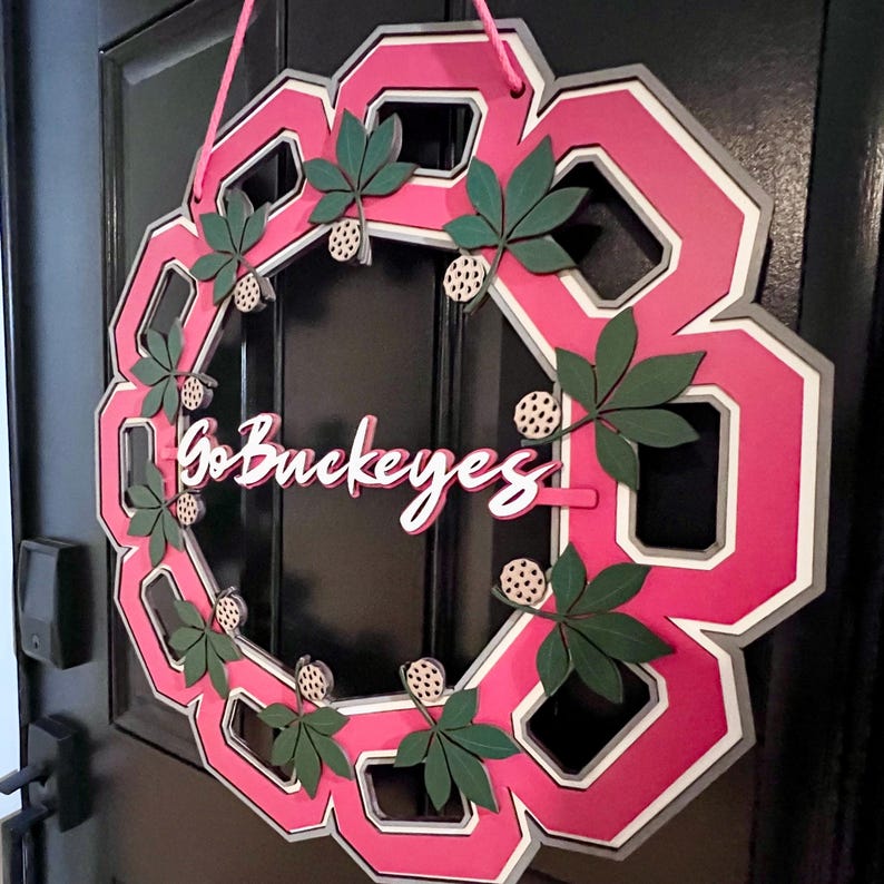 Ohio State Buckeyes Block O Wreath Go Buckeyes Door Hanger - Etsy