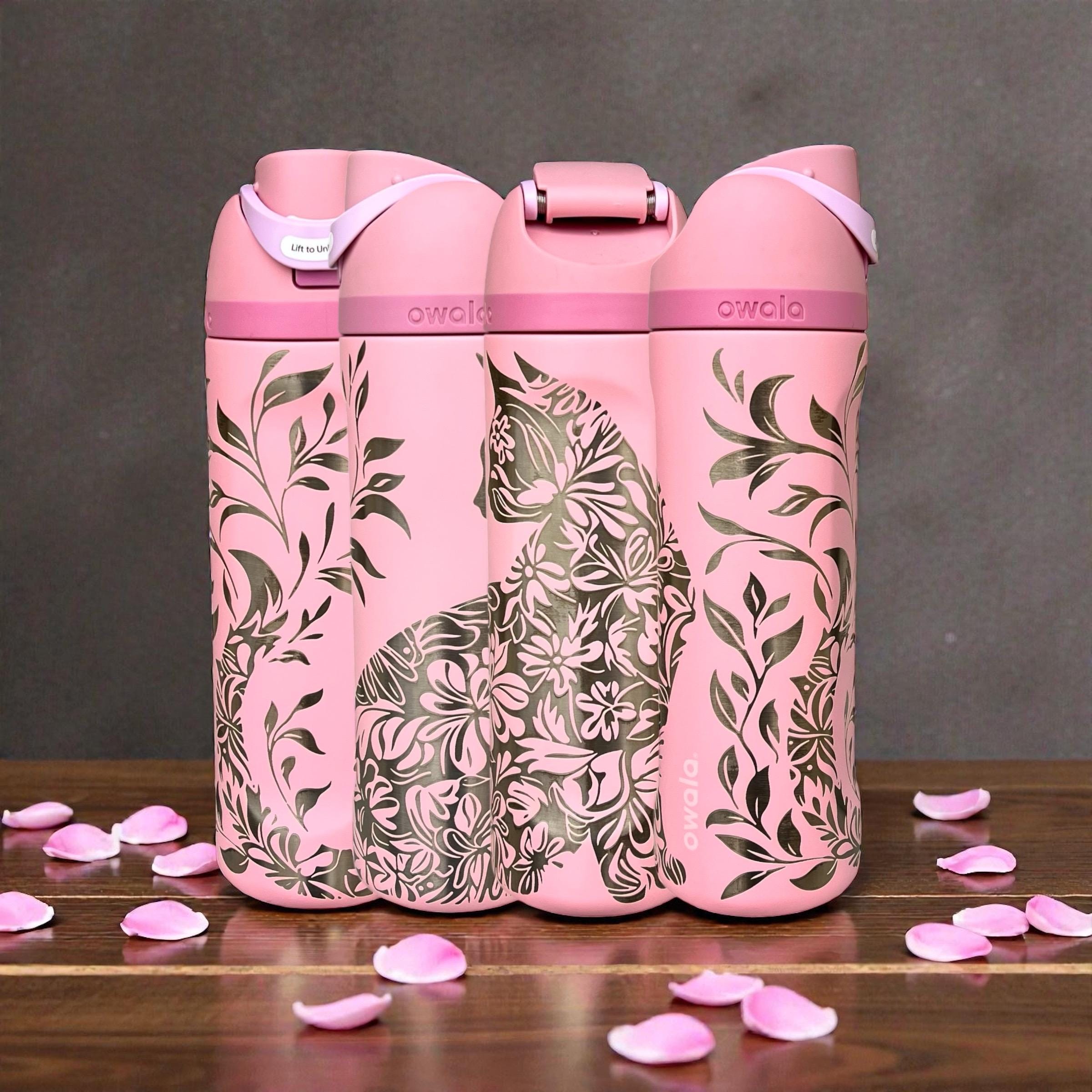 Engraved Cat Owala Freesip Water Bottle | Full Wrap Engraved