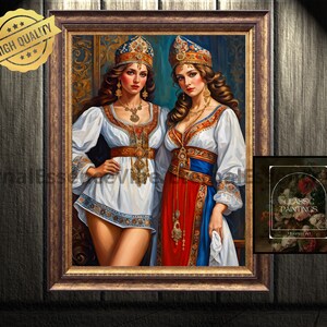 The limit of reason hight digital wallpaper in style of oil painting | Slavic culture of the region - print art