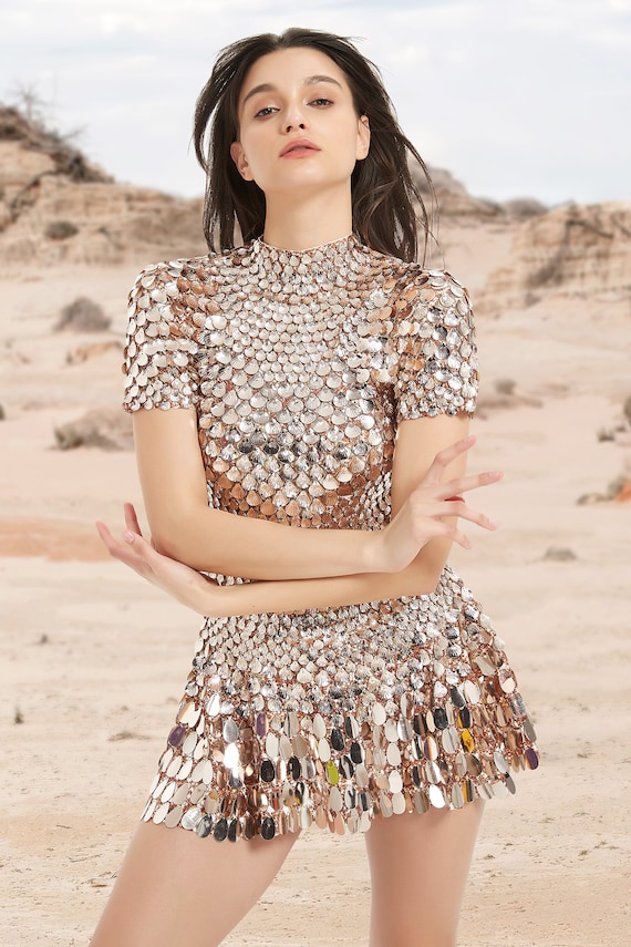 Sequin Dress / Festival Outfit / Melanie Metallic Party Dress / Dancer /  EDC Dress / Rave / Halloween Costume / Sparkle - Etsy