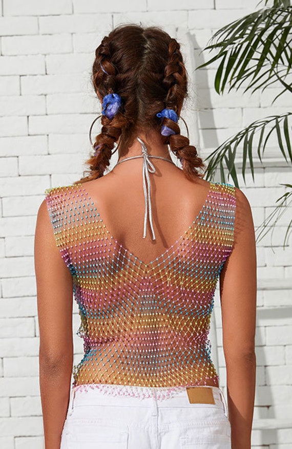fishnet diamond top