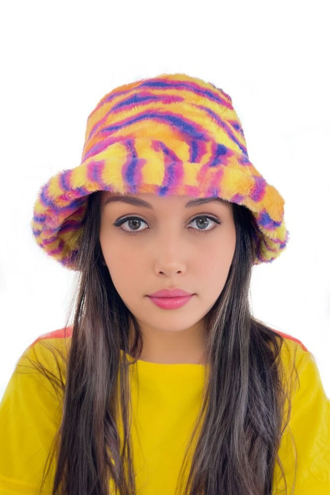 Rave Bucket Hat / Fluffy Winter Hat / Fluffy Bucket Hats / Soft Warm ...