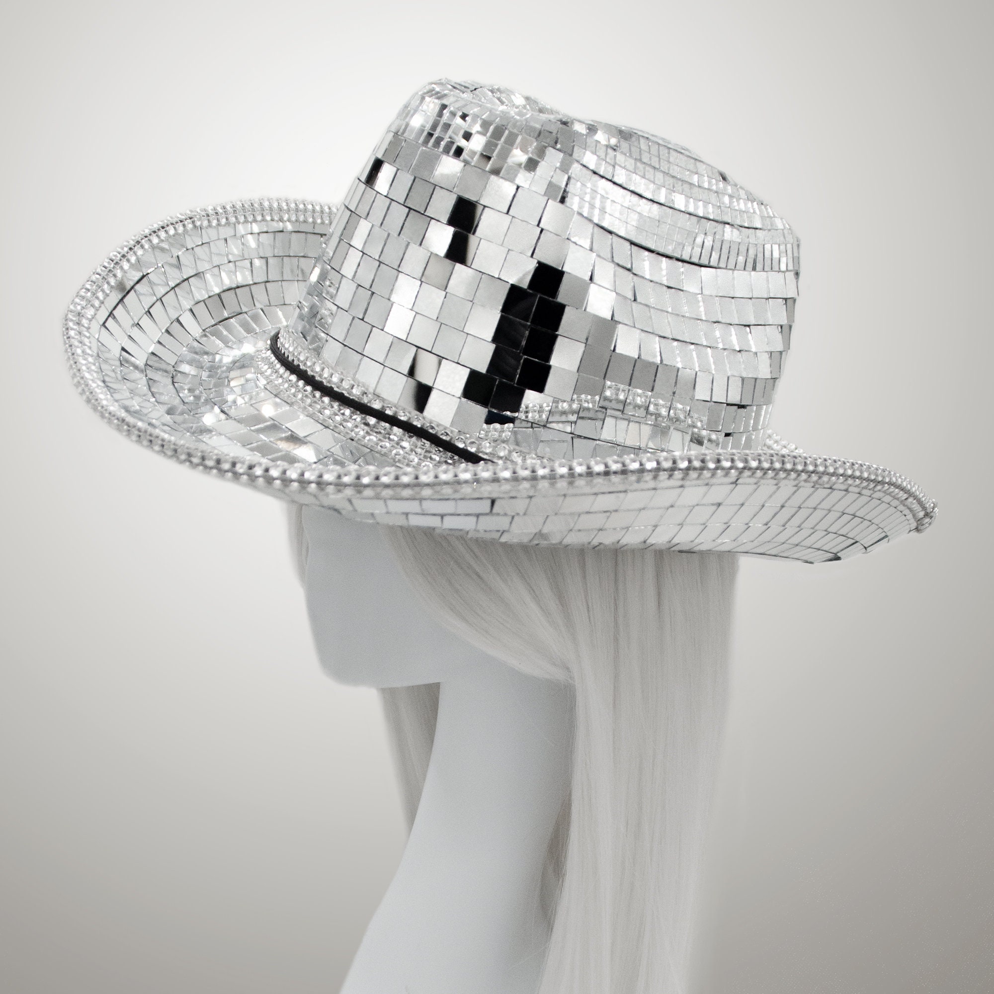 Disco Ball Cowboy Hat / Beyoncé Disco Hat / Silver Disco Ball Etsy