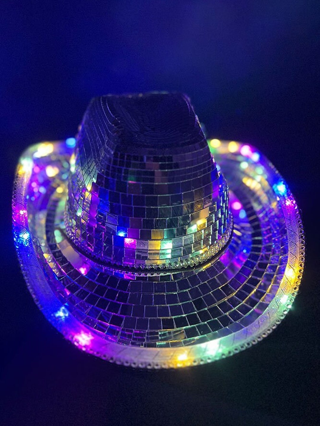 Disco Ball Cowboy Hat With 3 Mode LED Light With String / Beyoncé