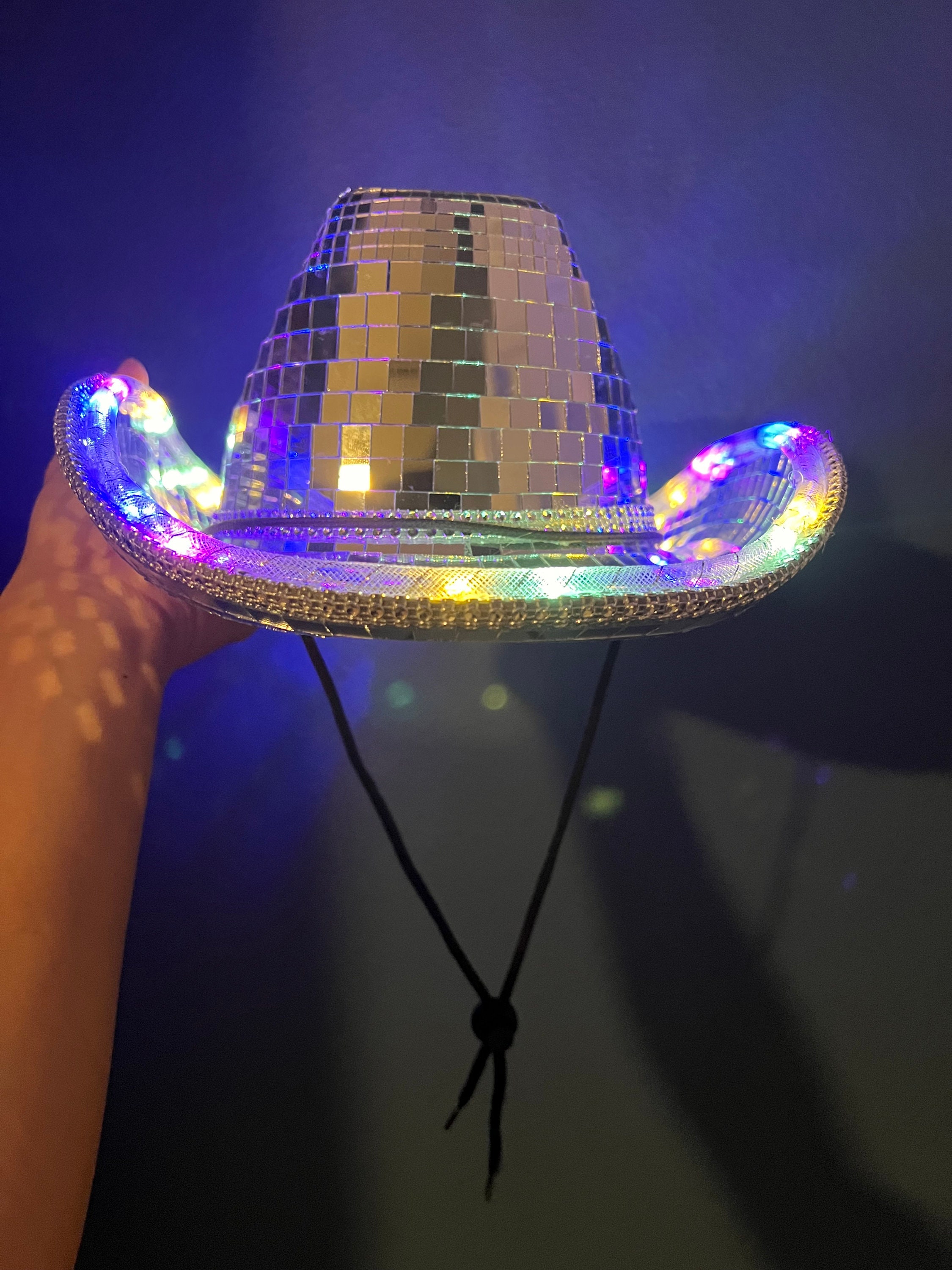 7355 Unisex Cowboy Hat Light Up Flashing Led Brim Fun For Disco 4/6/8/10/12/16Pcs LED Cowboy Hats Bulk for Wedding Lighting  main image 2