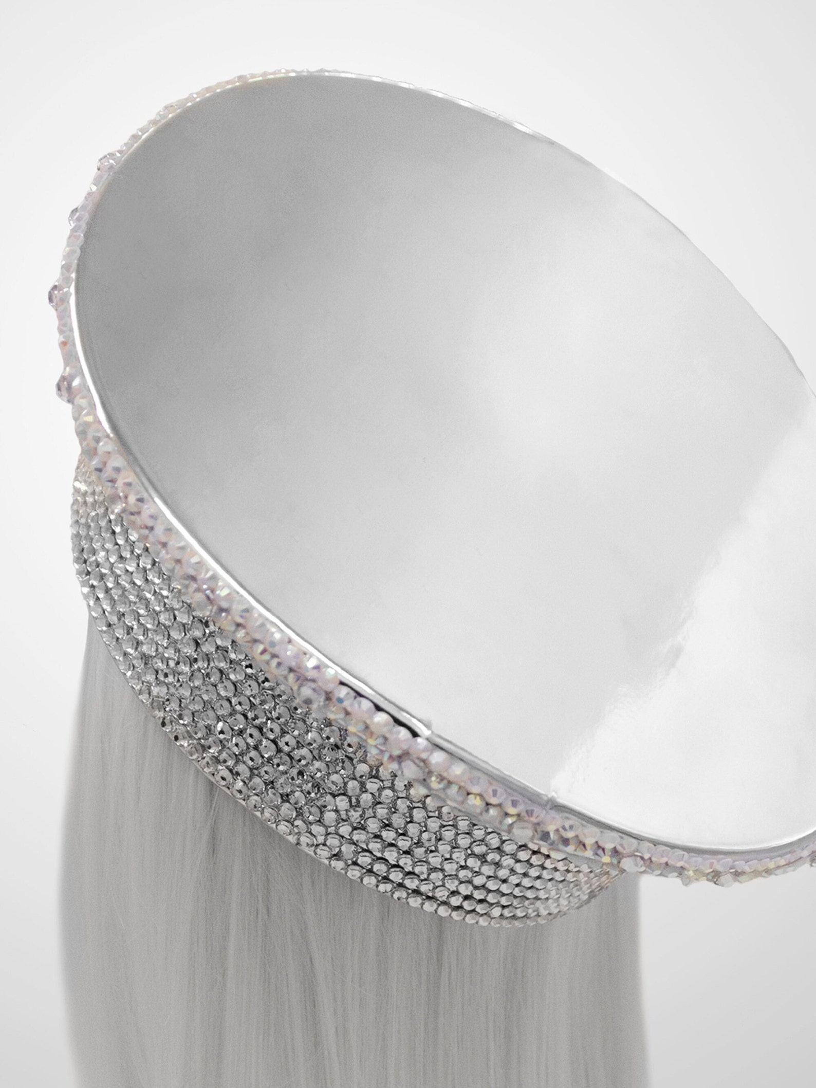 Rhinestone Bridal Captain Hat | Disco Military | Iridescent Silver ...