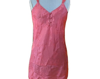 Morgan Taylor Intimates Lingerie petite chemise de nuit en satin rose vintage des années 90 pour femme