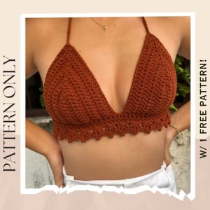 Crochet Pattern Cotton Halter Sun Top and Shorts Beach Festival Boho Pool  Party Swimsuit Bikini Bra PDF Vintage Sizes XS to XXXL 28-52 Ins 