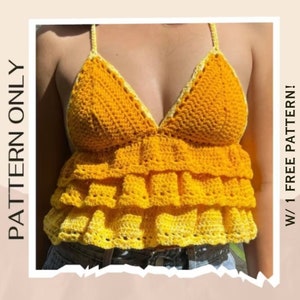 Crochet Top Pattern: Ruffle Bralette, Beginner Friendly (PDF Pattern)