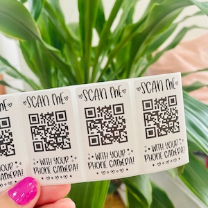 Custom QR Code Stickers: Business Packaging, Social Media (2.25” x 1.25”)