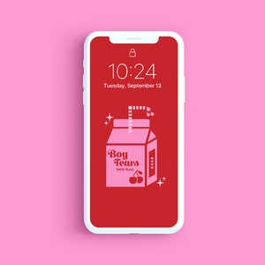 Papel de parede do telefone Boy Tears • Caixa de leite vermelha + rosa