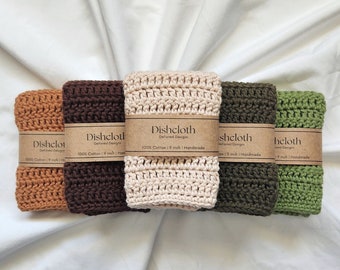 100% Cotton Dishcloth | Handmade Dishcloth / Wash Cloth Crochet | Forest Collection