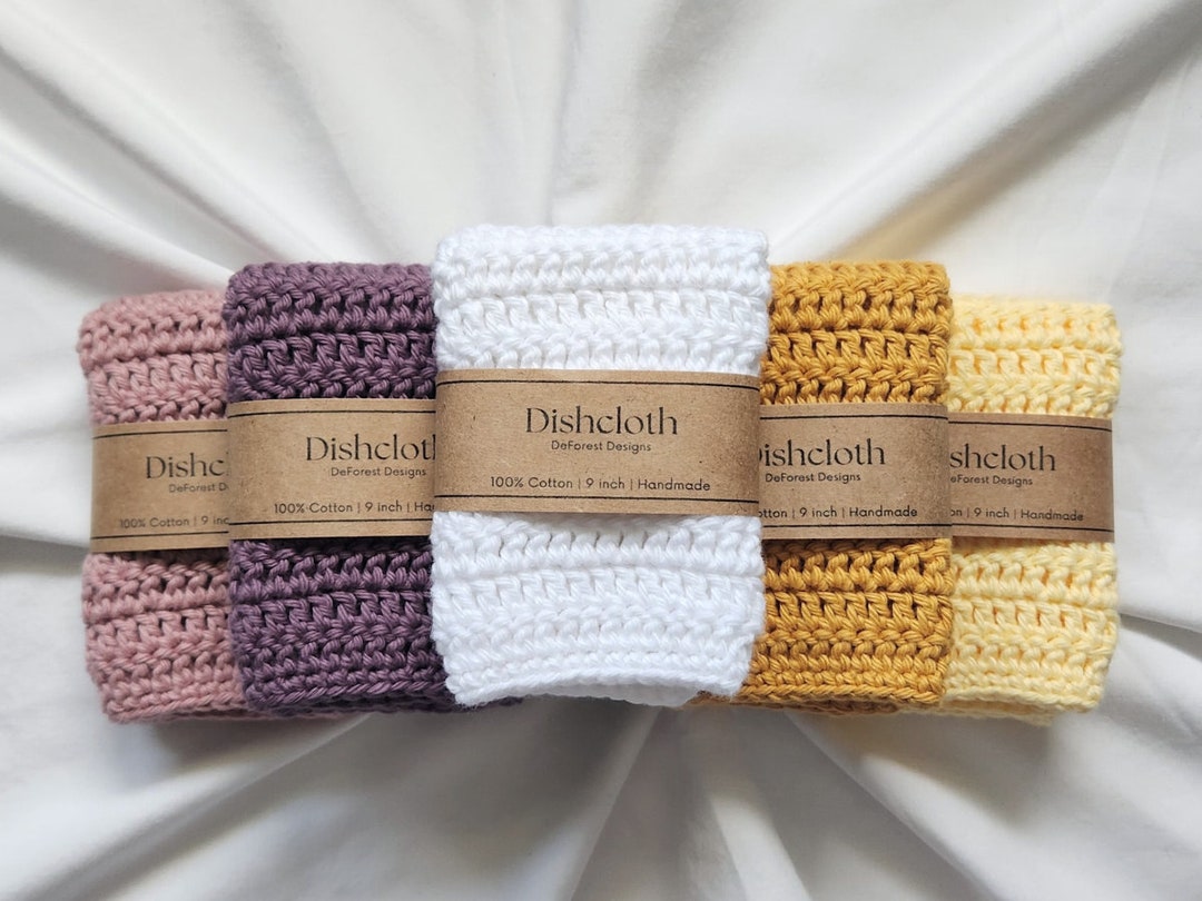 100 Cotton Dishcloth Handmade Dishcloth / Wash Cloth Crochet Floral