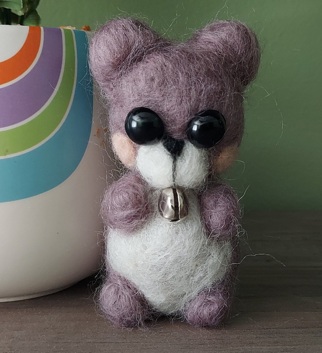Handmade Needle Felt Bear Etsy