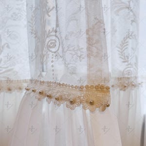 White Lace Curtains - French Romantic Sheer Curtains, Wedding Room Decor