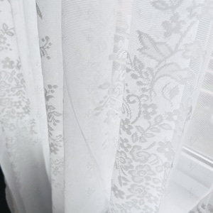Spitzengardinen für Wohnzimmer - Elegante weiße Gardinen mit Blumenmuster, anpassbares französisches romantisches Dekor