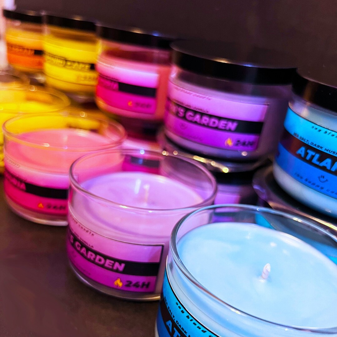 4oz Candles Soy Blend Candle Cute Colorful Candle Etsy