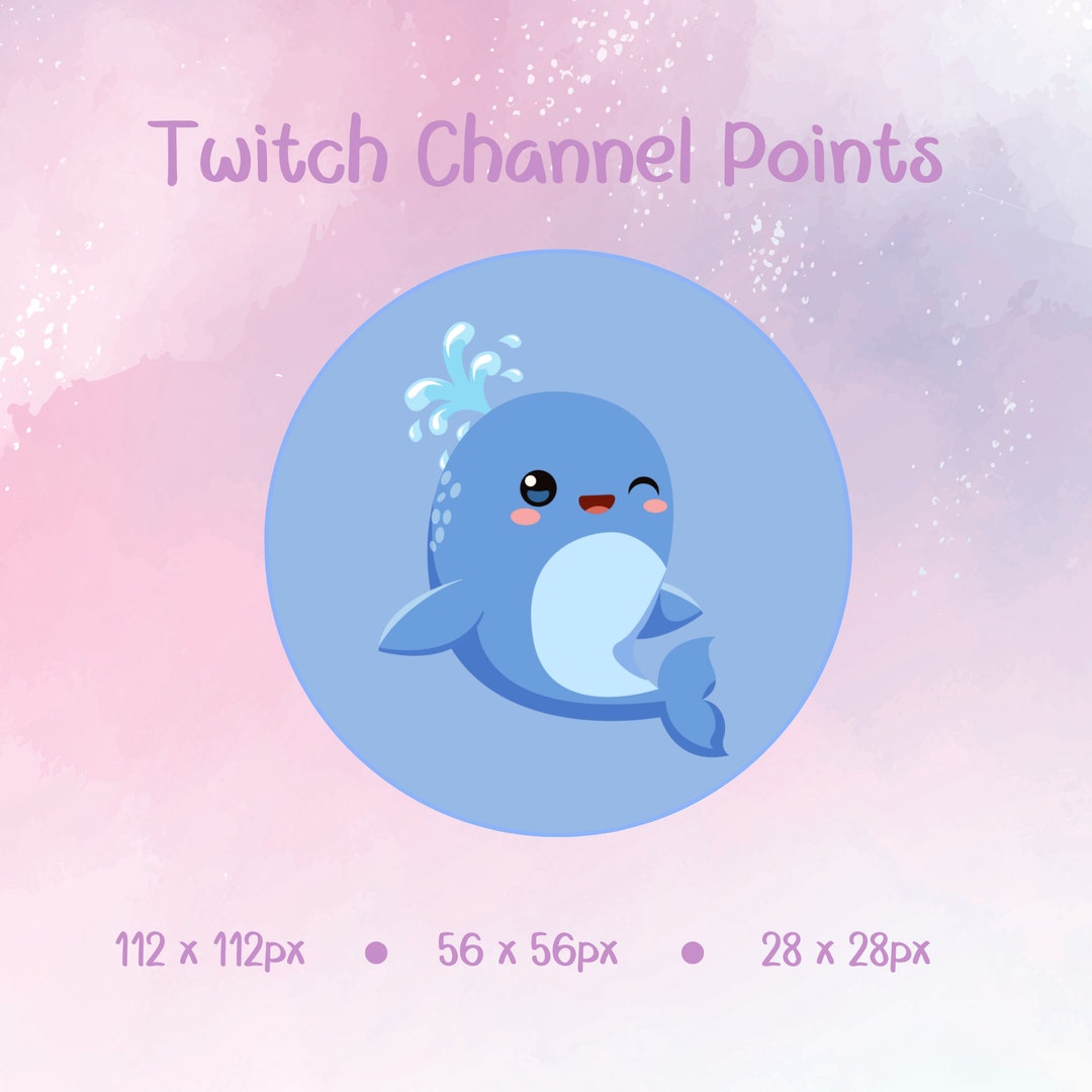 Discord Renz Twitch Channel Points Blue Whale, Kawaii Whale With Water Splash ...