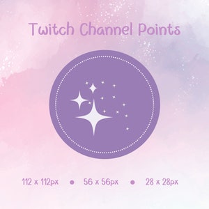 Purple, White and Gray Twitch Channel Points with Stars, Discord, YouTube, Twitch Streamer, Emotes