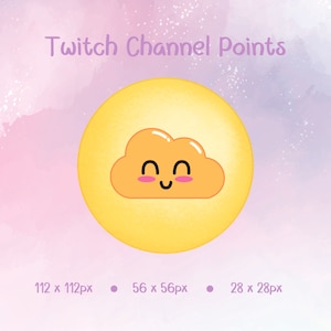 Twitch Channel Points, Cute Yellow Cloud Coin, Twitch Streamer
