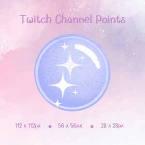 Stars Channel Points For Twitch, Purple and White, Twitch Streamer, Kawaii, Emotes