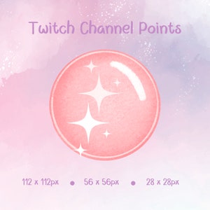 Pink and White Channel Point, Stars Channel Points For Twitch, Twitch Streamer, Emotes, Kawaii.