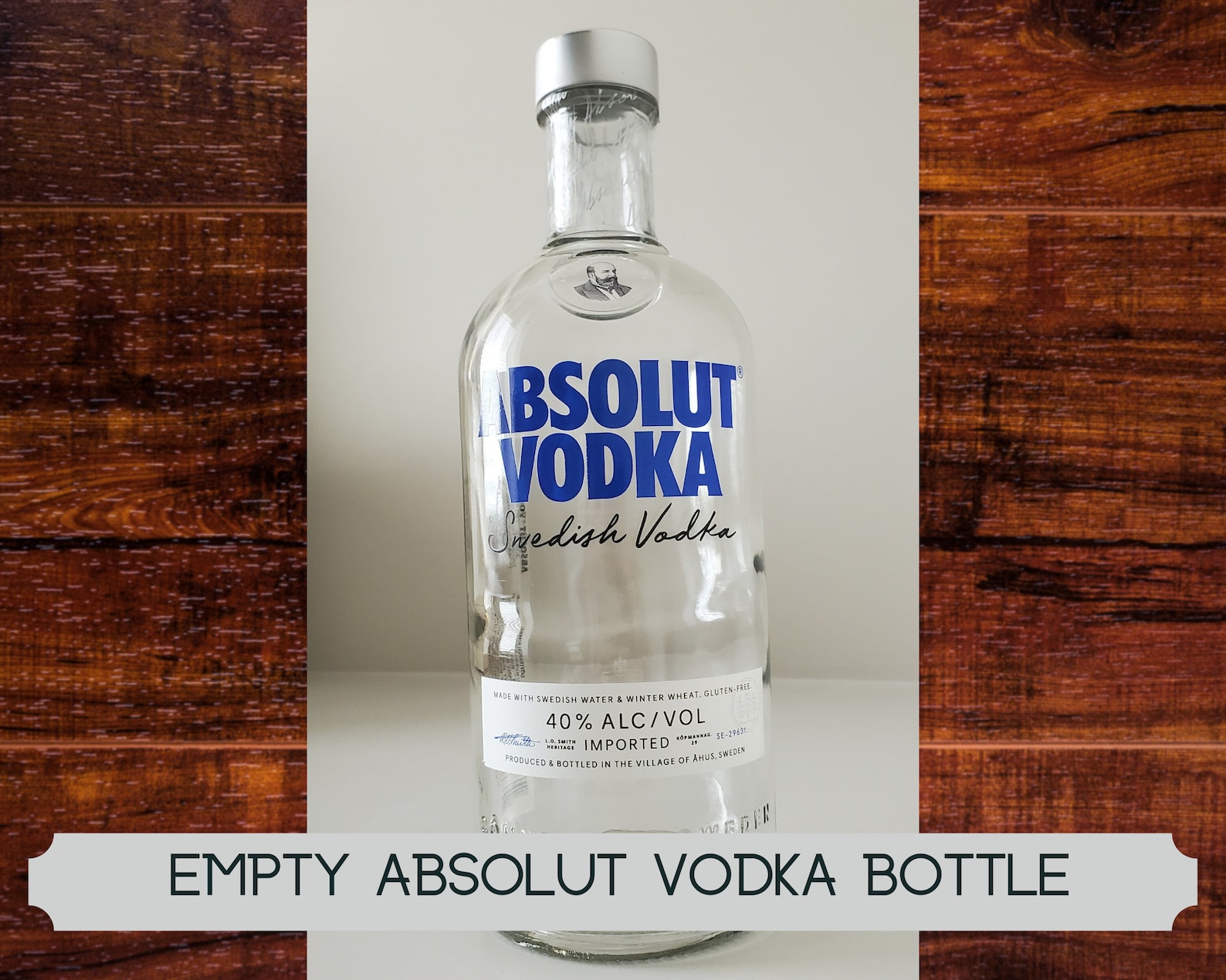 Empty Absolut Vodka Bottle Etsy