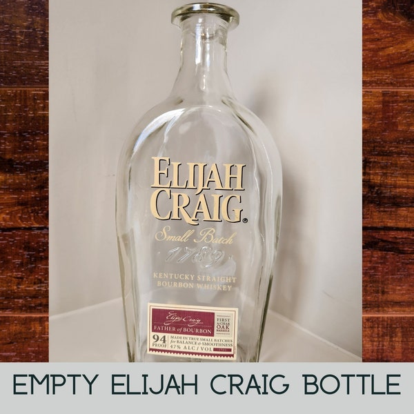 Empty Elijah Craig Kentucky Straight Bourbon Whiskey Bottle