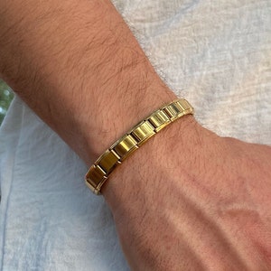 Mens Geometric Stainless Steel Bracelet: Waterproof Jewelry Gift