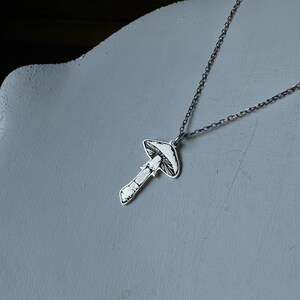 Mushroom Necklace: Silver Toadstool Pendant, Nature Jewelry