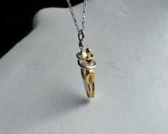 14K Gold Plated Sterling Silver Couple Necklace: Dainty Soulmate Jewelry